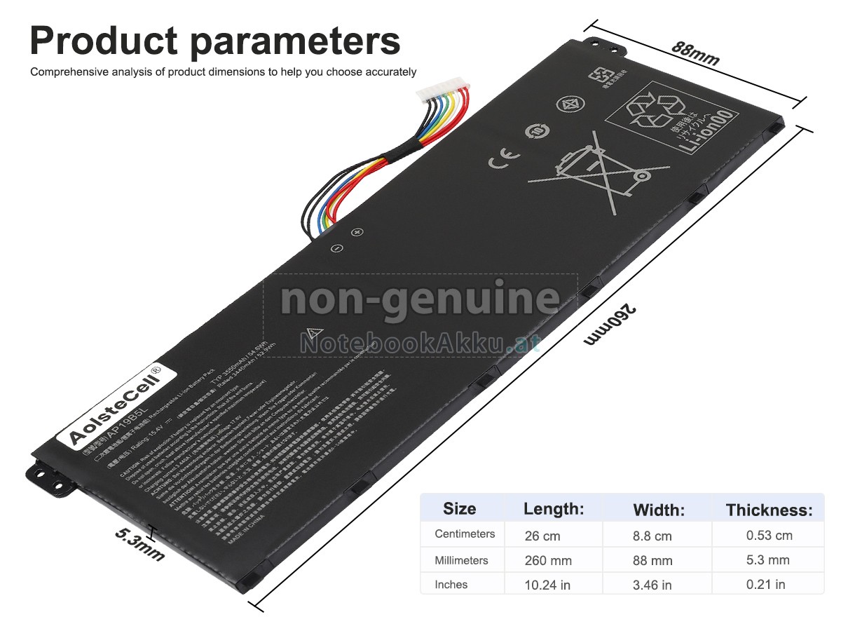 Akku für Acer AP19B5L