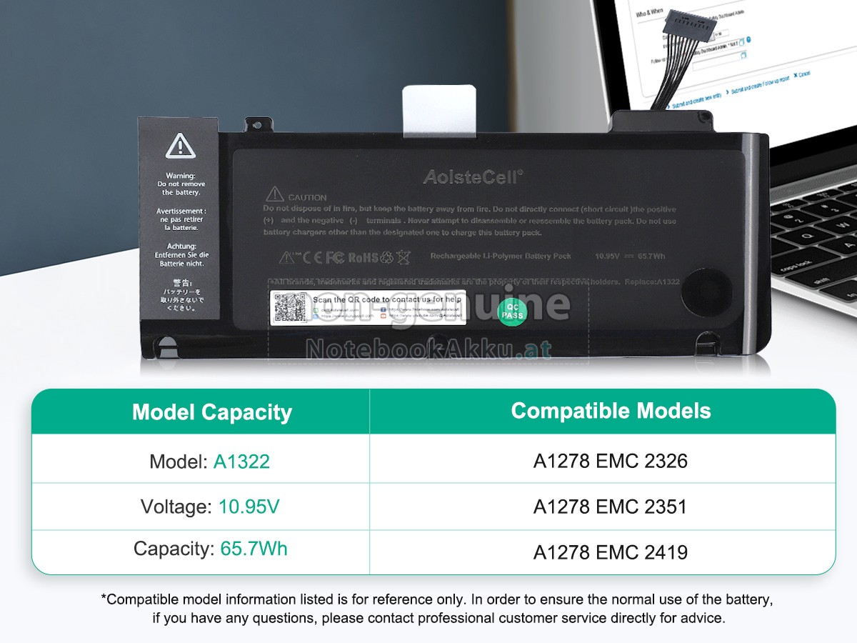 Akku für Apple MD313LL/A