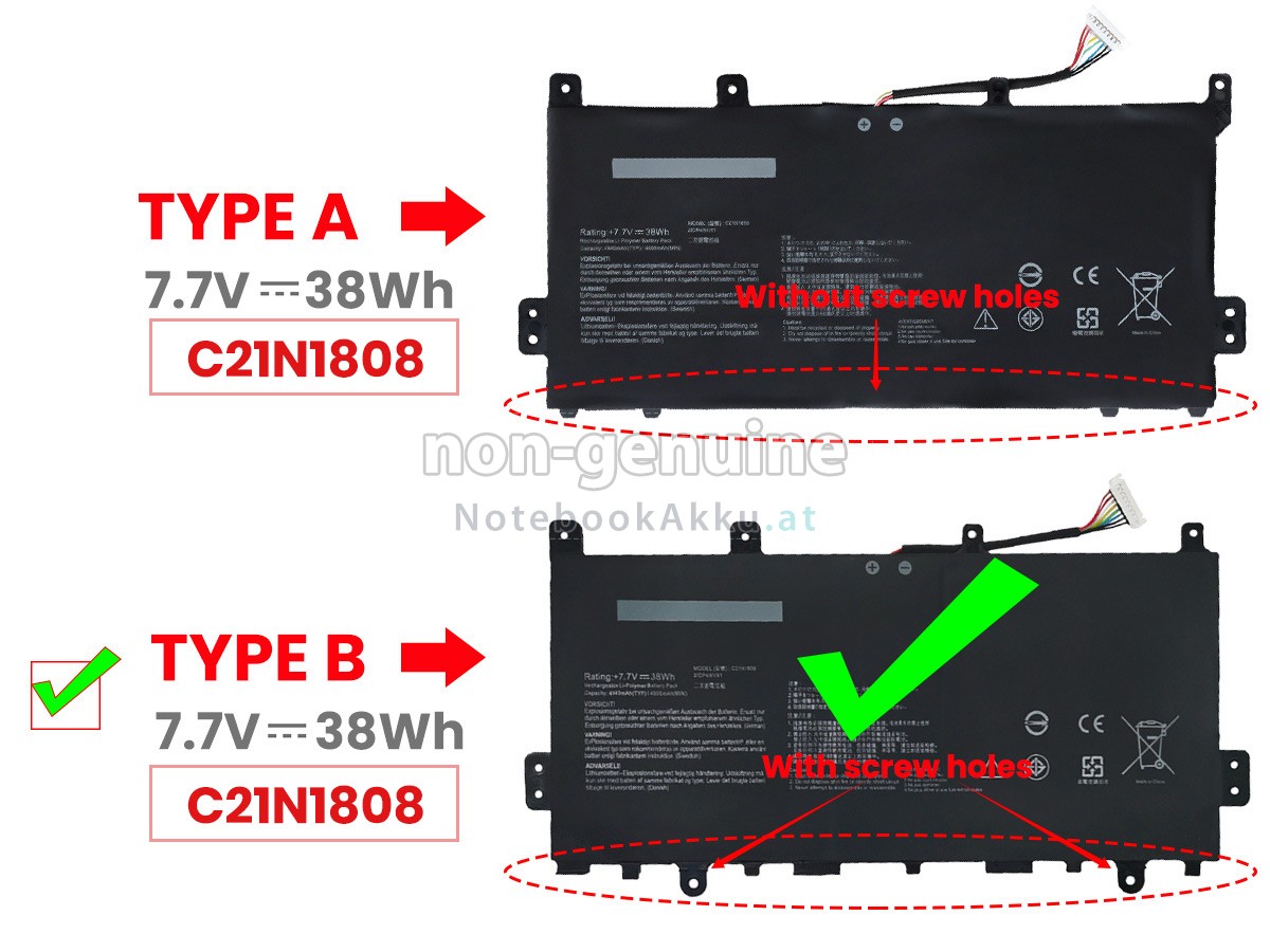 Akku für Asus C21N1808