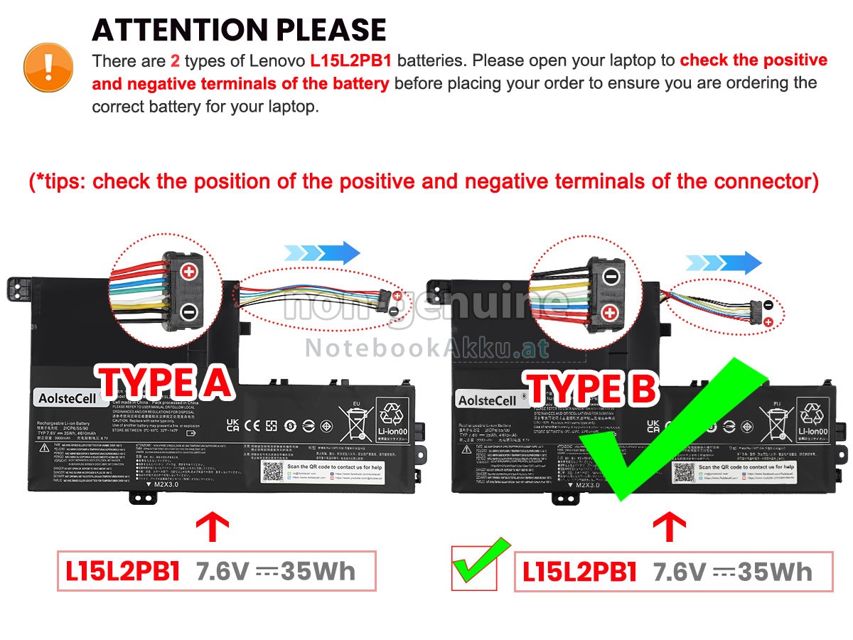 Akku für Lenovo L15L2PB1