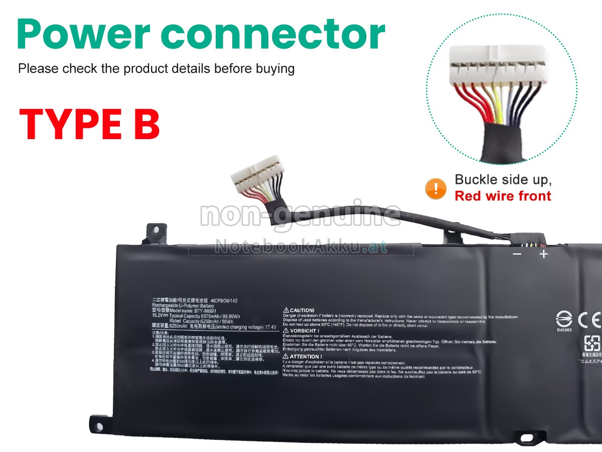 Akku für MSI STEALTH GS77 12U